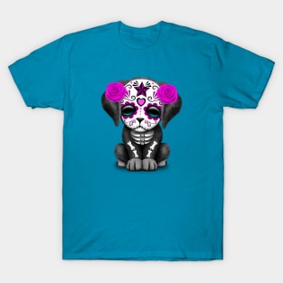 Cute Purple Day of the Dead Puppy Dog T-Shirt